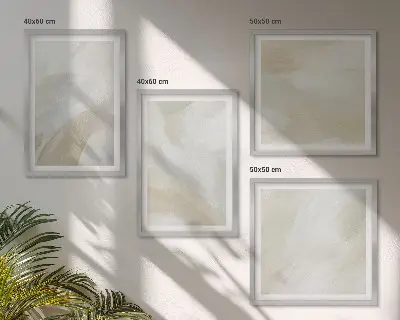 Compoziție de tablouri pentru perete cu imprimeu abstract realizat prin tehnica pensulei