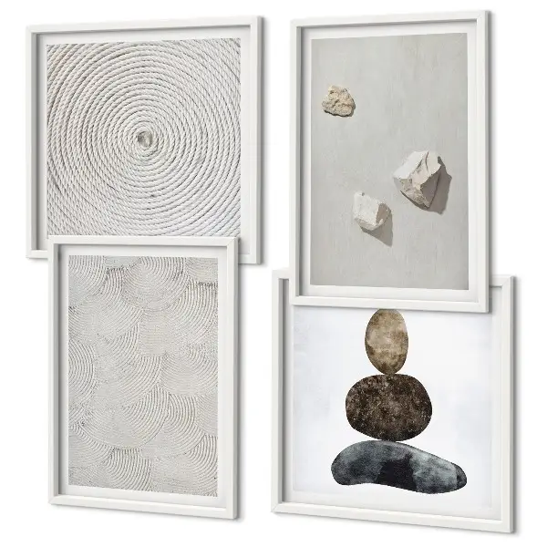 Set tablouri gata de agățat cu model abstract de gresie modernă