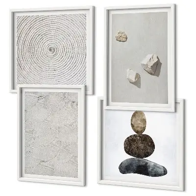 Set tablouri gata de agățat cu model abstract de gresie modernă