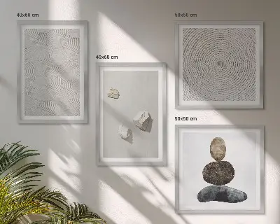 Set tablouri gata de agățat cu model abstract de gresie modernă