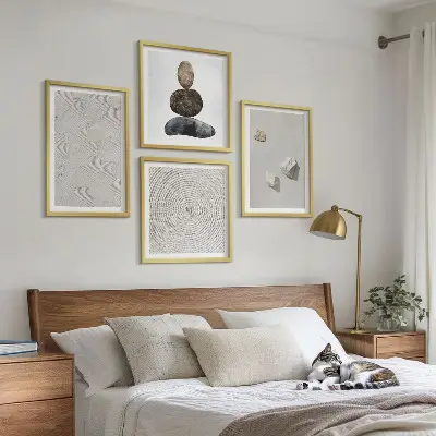 Set tablouri gata de agățat cu model abstract de gresie modernă