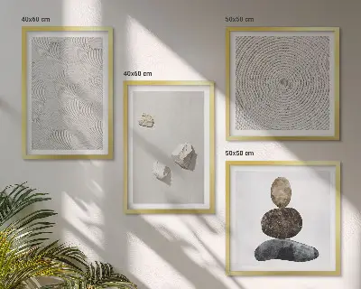 Set tablouri gata de agățat cu model abstract de gresie modernă