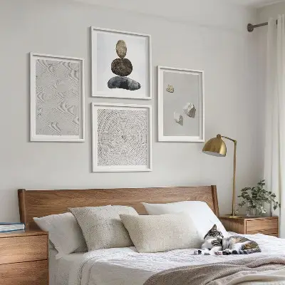 Set tablouri gata de agățat cu model abstract de gresie modernă