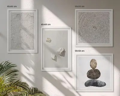Set tablouri gata de agățat cu model abstract de gresie modernă