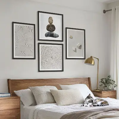 Set tablouri gata de agățat cu model abstract de gresie modernă