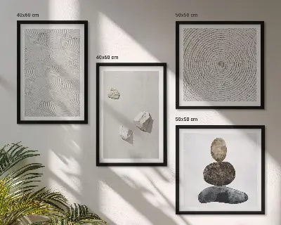 Set tablouri gata de agățat cu model abstract de gresie modernă
