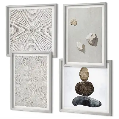Set tablouri gata de agățat cu model abstract de gresie modernă