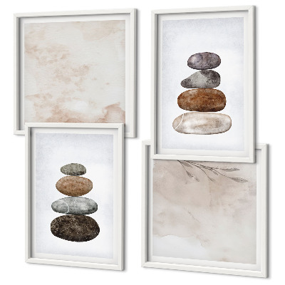 Set tablouri gata de agățat Pictură boho cu stive de pietre