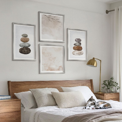 Set tablouri gata de agățat Pictură boho cu stive de pietre