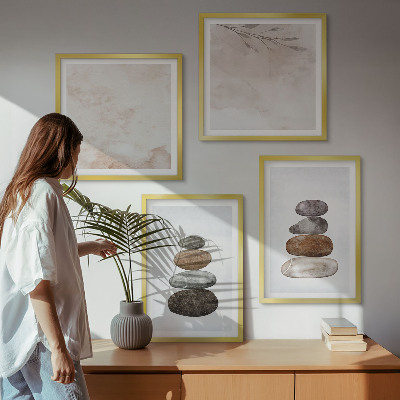 Set tablouri gata de agățat Pictură boho cu stive de pietre