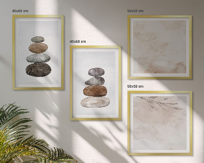 Set tablouri gata de agățat Pictură boho cu stive de pietre