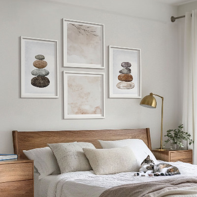 Set tablouri gata de agățat Pictură boho cu stive de pietre