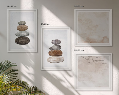 Set tablouri gata de agățat Pictură boho cu stive de pietre