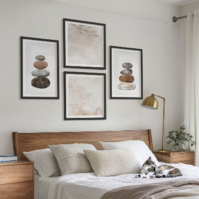 Set tablouri gata de agățat Pictură boho cu stive de pietre