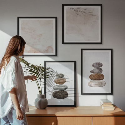 Set tablouri gata de agățat Pictură boho cu stive de pietre