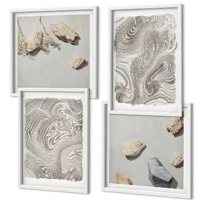 Compoziție de tablouri pentru perete cu forme abstracte moderne