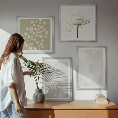 Compoziție de tablouri pentru perete cu model floral în stil boho