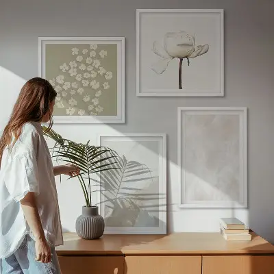 Compoziție de tablouri pentru perete cu model floral în stil boho