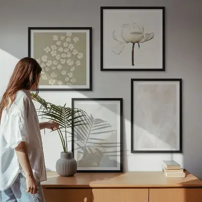 Compoziție de tablouri pentru perete cu model floral în stil boho