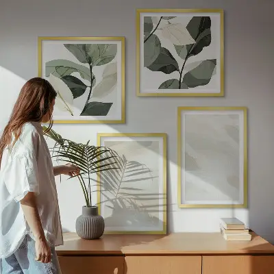 Set de tablouri abstracte boho cu vopsele strălucitoare, gata de agățat