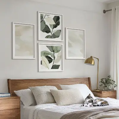 Set de tablouri abstracte boho cu vopsele strălucitoare, gata de agățat