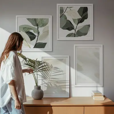 Set de tablouri abstracte boho cu vopsele strălucitoare, gata de agățat