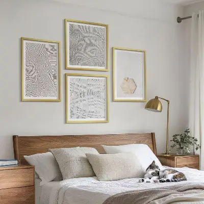Set tablouri gata de agățat cu texturi nisipoase în stil boho