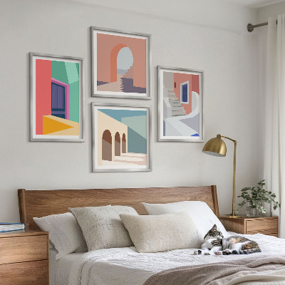 Set tablouri gata de agățat Clădiri moderne colorate