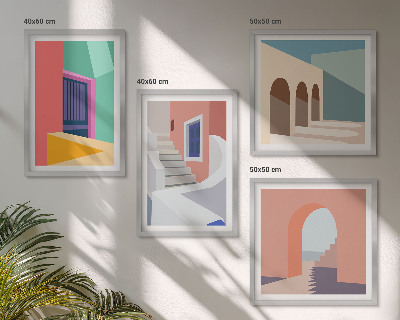 Set tablouri gata de agățat Clădiri moderne colorate