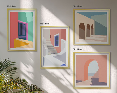 Set tablouri gata de agățat Clădiri moderne colorate