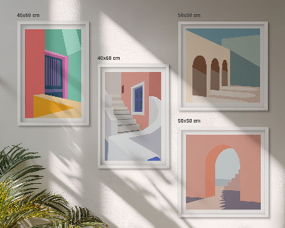 Set tablouri gata de agățat Clădiri moderne colorate