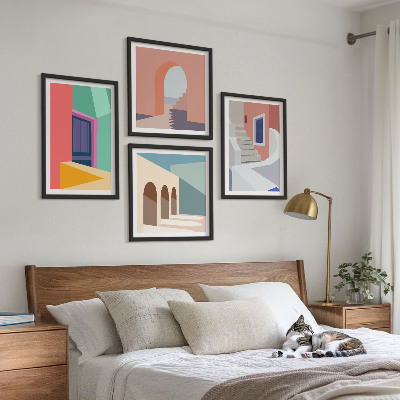 Set tablouri gata de agățat Clădiri moderne colorate