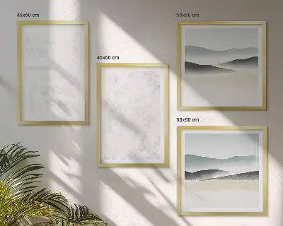 Set tablouri gata de agățat cu model pete albe pe fundalul pânzei
