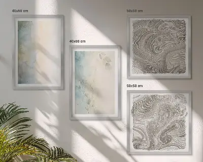 Set de tablouri gata de agățat cu imprimeu de cartoane delicate pentru acuarelă