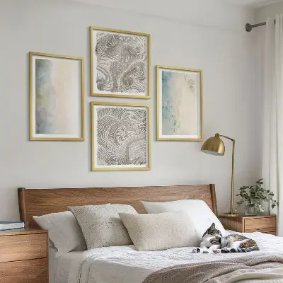 Set de tablouri gata de agățat cu imprimeu de cartoane delicate pentru acuarelă