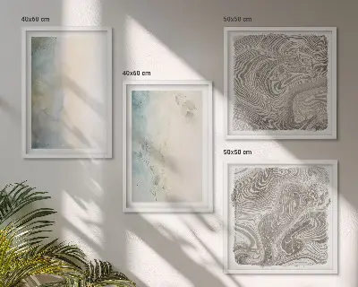 Set de tablouri gata de agățat cu imprimeu de cartoane delicate pentru acuarelă