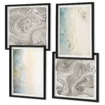 Set de tablouri gata de agățat cu imprimeu de cartoane delicate pentru acuarelă