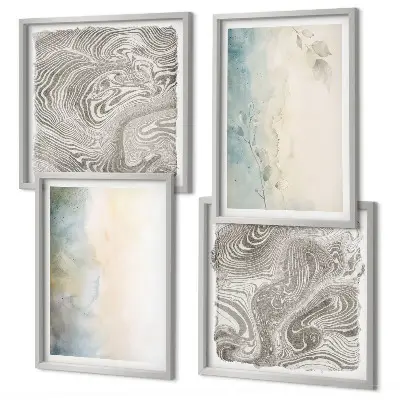 Set de tablouri gata de agățat cu imprimeu de cartoane delicate pentru acuarelă