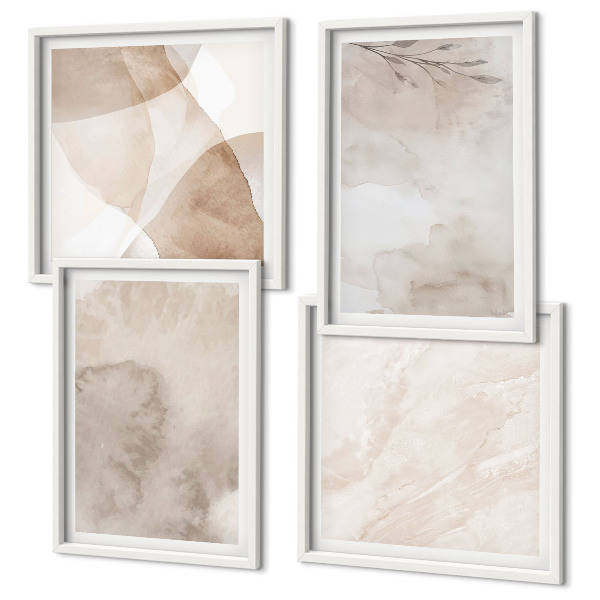 Compoziție de tablouri pentru perete Acuarelă vopsele texturi boho