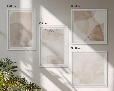 Compoziție de tablouri pentru perete cu acuarelă și vopsele în texturi boho