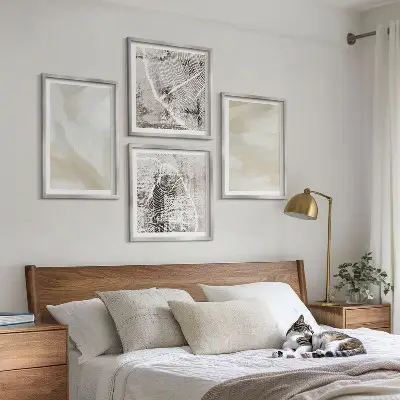 Compoziție de tablouri pentru perete cu design minimalist inspirat de textura vopselei