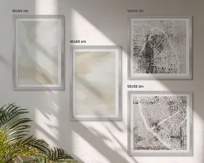 Compoziție de tablouri pentru perete cu design minimalist inspirat de textura vopselei