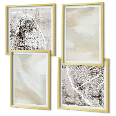 Compoziție de tablouri pentru perete cu design minimalist inspirat de textura vopselei