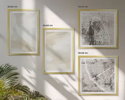 Compoziție de tablouri pentru perete cu design minimalist inspirat de textura vopselei