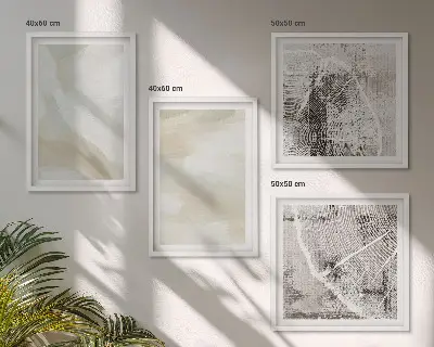 Compoziție de tablouri pentru perete cu design minimalist inspirat de textura vopselei