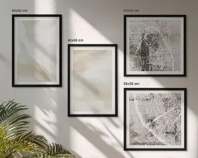 Compoziție de tablouri pentru perete cu design minimalist inspirat de textura vopselei