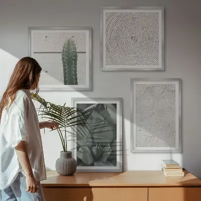 Set de tablouri decorative cu texturi tropicale de vară gata de agățat