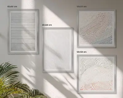 Set de tablouri gata de agățat cu structuri luminoase și modele de nisip