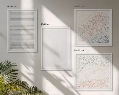Set de tablouri gata de agățat cu structuri luminoase și modele de nisip