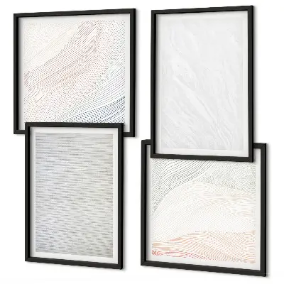 Set de tablouri gata de agățat cu structuri luminoase și modele de nisip